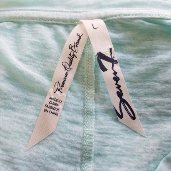 SEVEN7 mint green cold shoulder pocket tee shirt - Picture 6 of 8